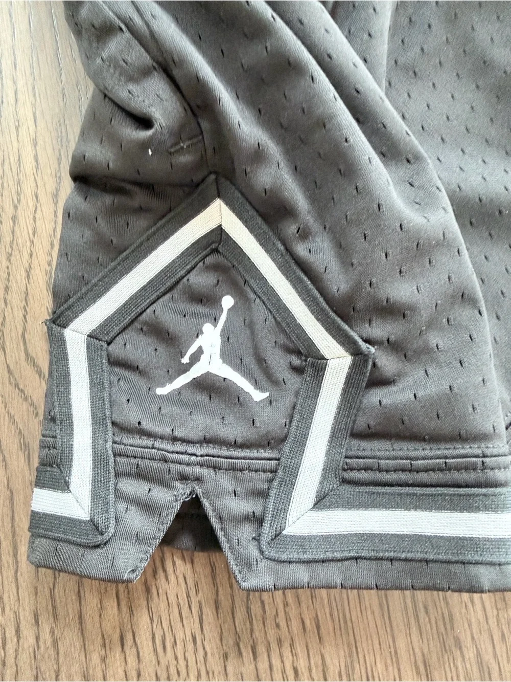 Air Jordan Youth 4-5T Black Mesh Kids Shorts with White Trim